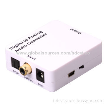 Digital to Analog/DAC Converter, Converts Coaxial or Toslink Digital Audio Signals to Analog L/R